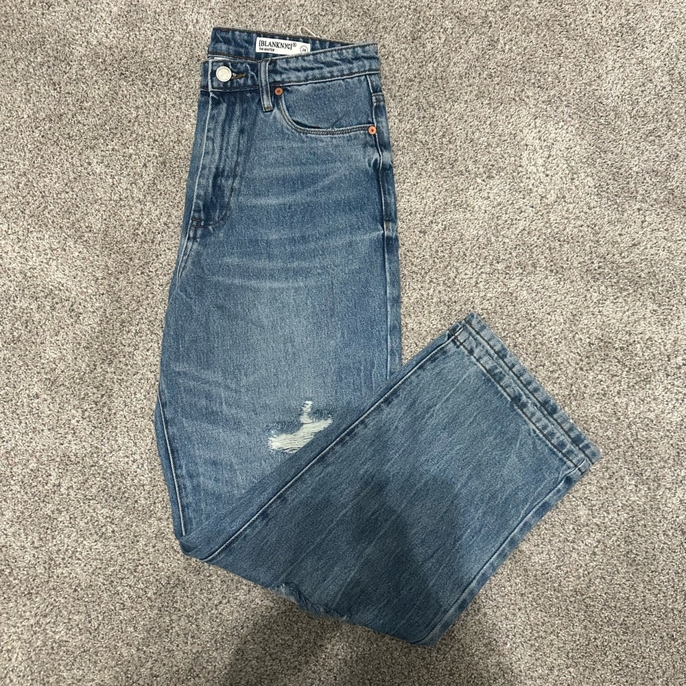 BlankNYC Distressed Blue Denim Jeans